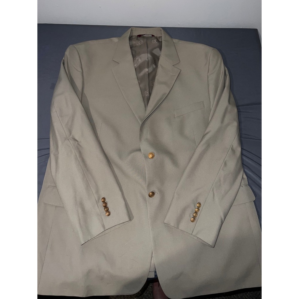 Covington Mens Tan Two Button Blazer Sport Coat Jacket Size 44R Polyester